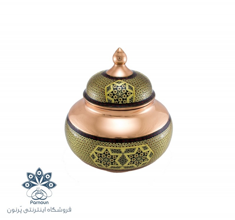 شکلات خوری تنه گرد مس و خاتم اعلا