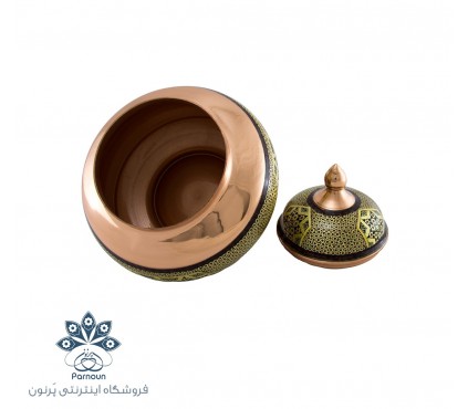 شکلات خوری تنه گرد مس و خاتم اعلا