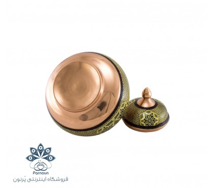 شکلات خوری تنه گرد مس و خاتم اعلا