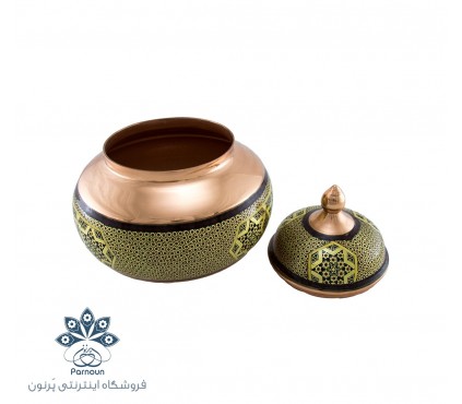 شکلات خوری تنه گرد مس و خاتم اعلا