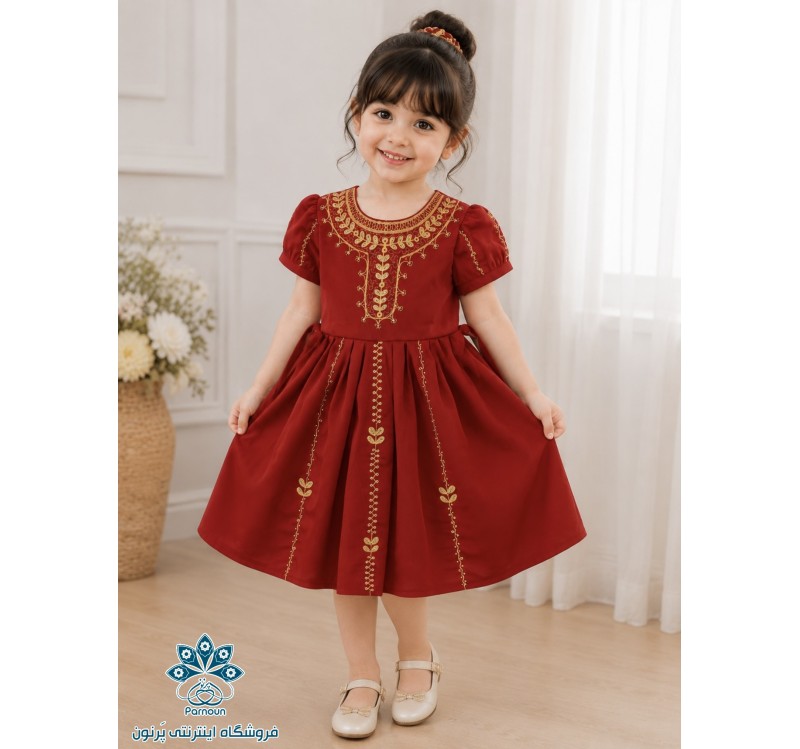 لباس گلابتون دوزی دخترانه