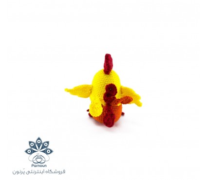 خروس مینیاتوری قلاب بافی کاکلی