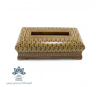 جا دستمال کاغذی چوبی خاتم کاری اصفهان