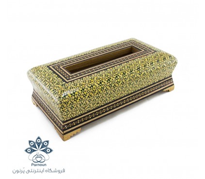 جعبه کلینکس چوبی خاتم کاری