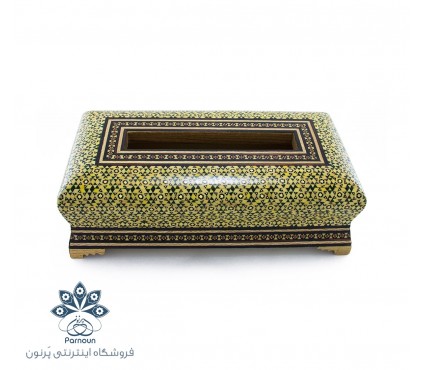 جعبه کلینکس چوبی خاتم کاری