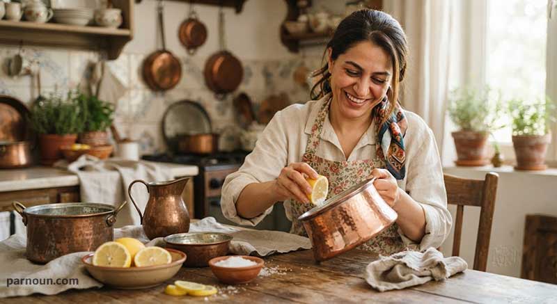 روش تمیز کردن ظروف مسی