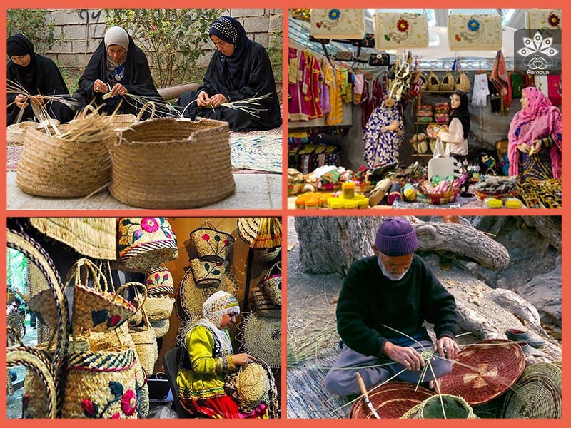 هنرمندان حصیربافی در شمال و جنوب ایران