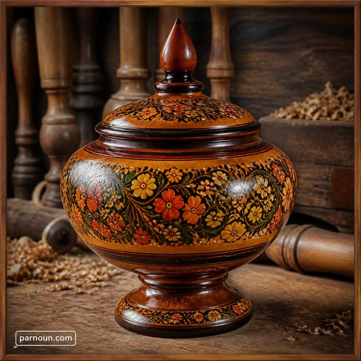 لاک تراشی روی چوب
