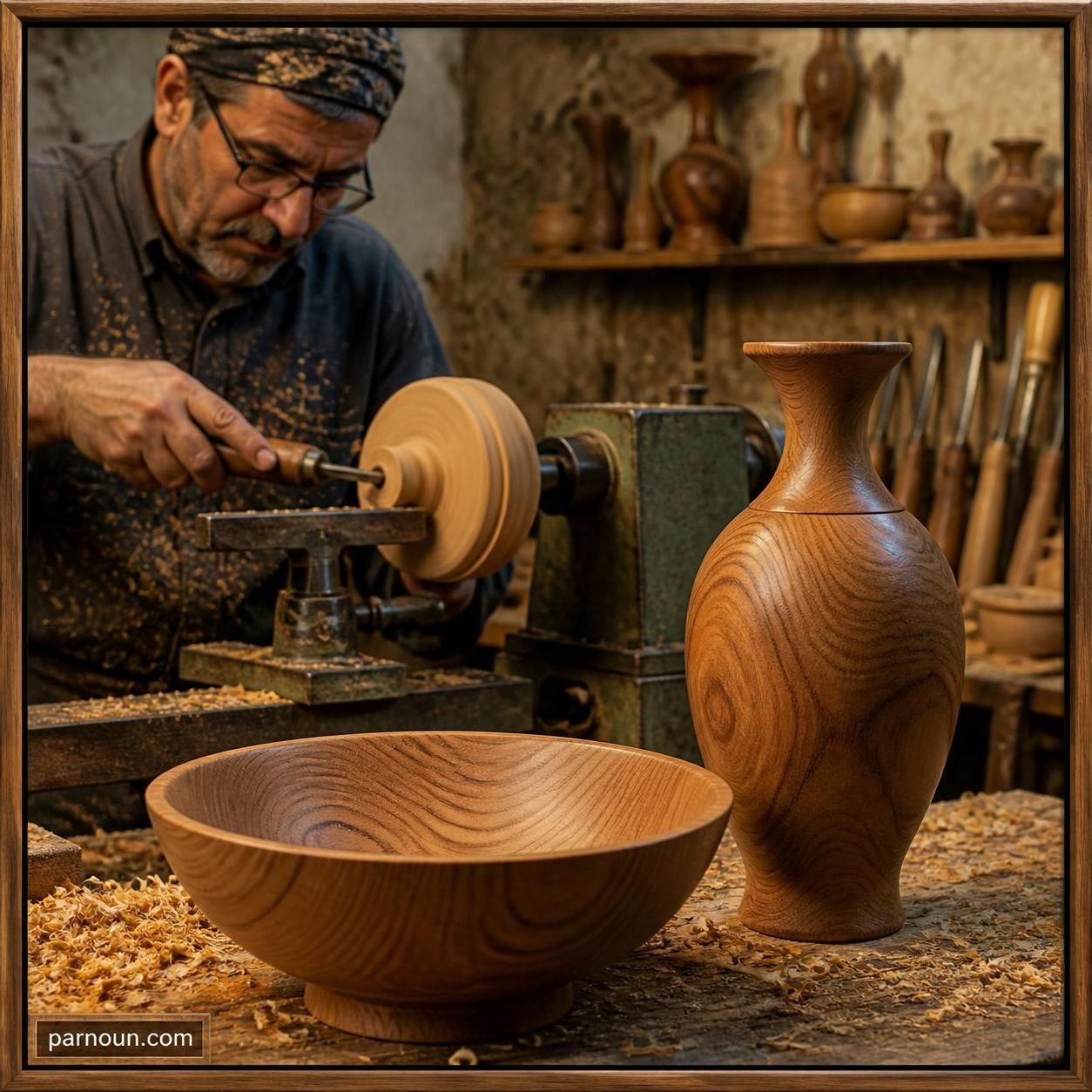 خراطی روی چوب شمال
