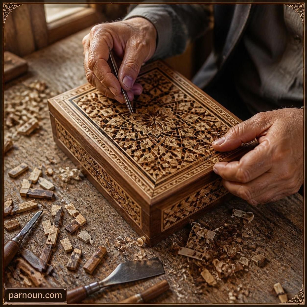نازک کاری روی چوب سنندج