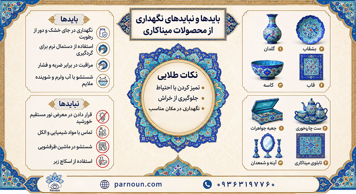 نحوه نگهداری ظروف میناکاری